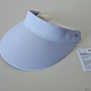 NWT LULULEMON SRNB Light Blue White Fast Paced Wide Ban Run Visor Hat Women's OS